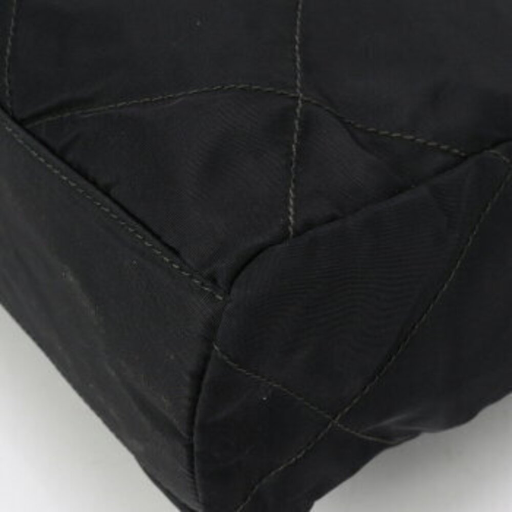 Prada Tessuto nylon quilted stitched chain tote bag black M - Picture 9 of 12